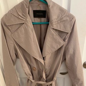 Tahari small taupe rain coat